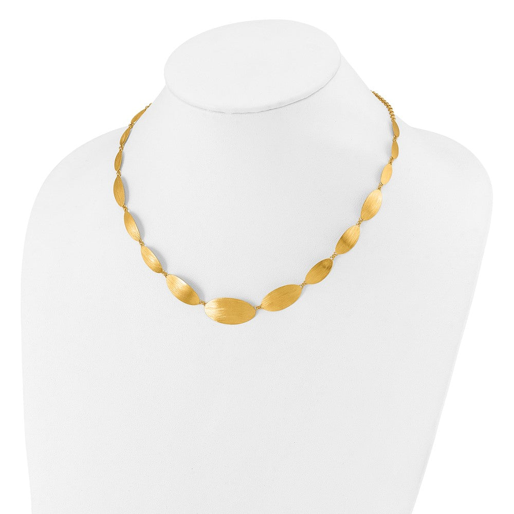 Ss/Gold Plated Sterling Silver Gold-Plated Brushed W/ 2In Ext. Necklace