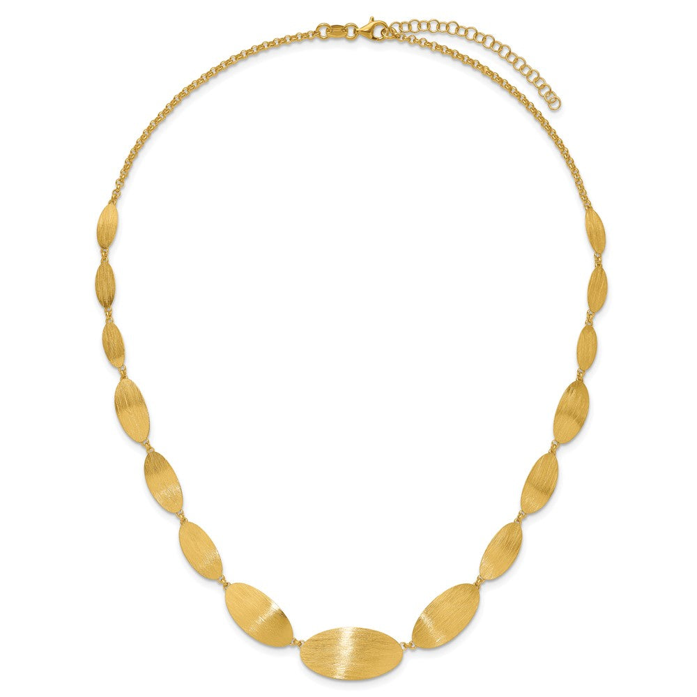 Ss/Gold Plated Sterling Silver Gold-Plated Brushed W/ 2In Ext. Necklace
