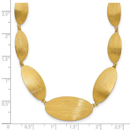 Ss/Gold Plated Sterling Silver Gold-Plated Brushed W/ 2In Ext. Necklace