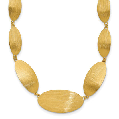 Ss/Gold Plated Sterling Silver Gold-Plated Brushed W/ 2In Ext. Necklace