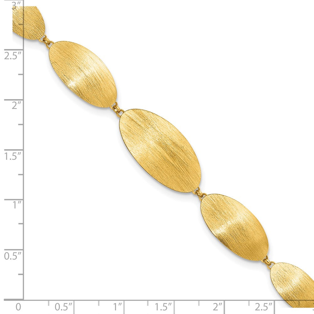 8 Inch Sterling Silver Gold-Plated Brushed W/ 1.25In Ext. Bracelet