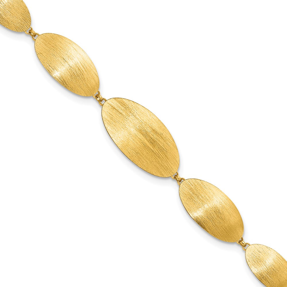 8 Inch Sterling Silver Gold-Plated Brushed W/ 1.25In Ext. Bracelet