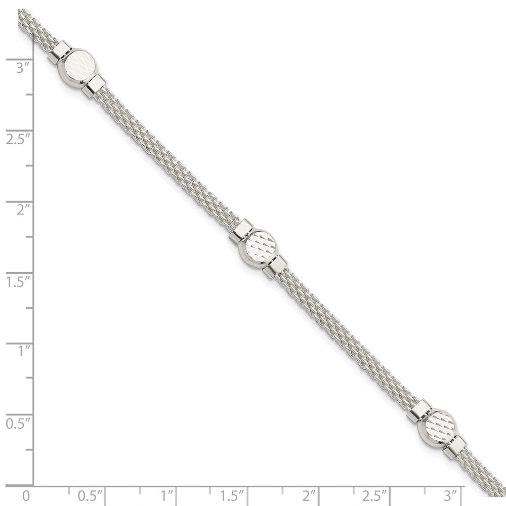 7.5 Inch Sterling Silver Mesh Fancy Bracelet