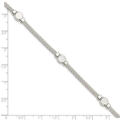 7.5 Inch Sterling Silver Mesh Fancy Bracelet