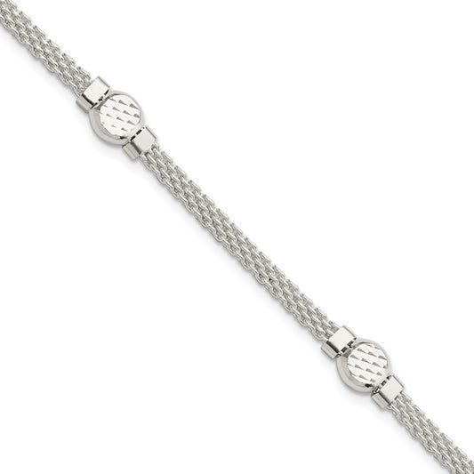 7.5 Inch Sterling Silver Mesh Fancy Bracelet