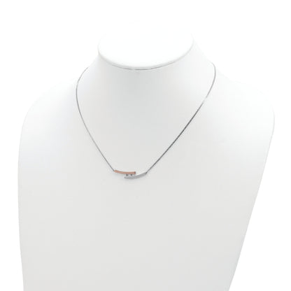 Ss/Rose Plated Sterling Silver Rh-Plate Rose Gold-Plated Diamond Bar 16.5In W/1In Ext Neck