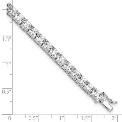 Sterling Silver Rhodium-Plated Polished CZ Tennis Bracelet