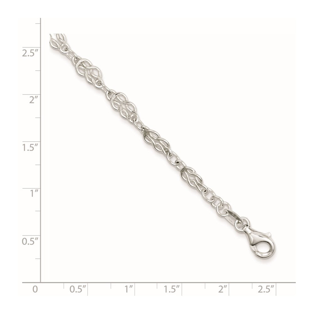 7.25 Inch Sterling Silver 4.5mm Herculean Knot Link Bracelet