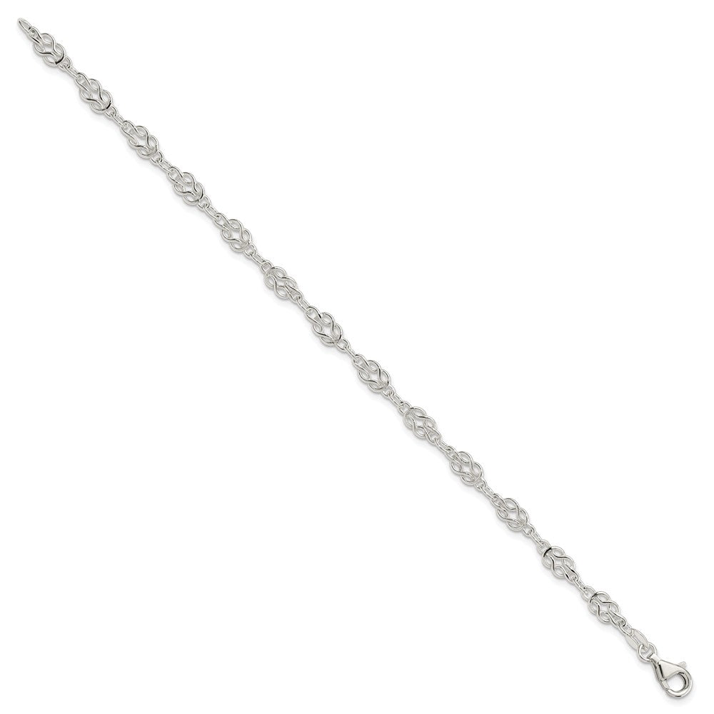 7.25 Inch Sterling Silver 4.5mm Herculean Knot Link Bracelet