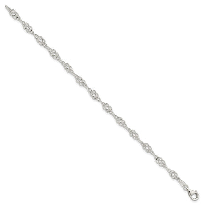7.25 Inch Sterling Silver 4.5mm Herculean Knot Link Bracelet