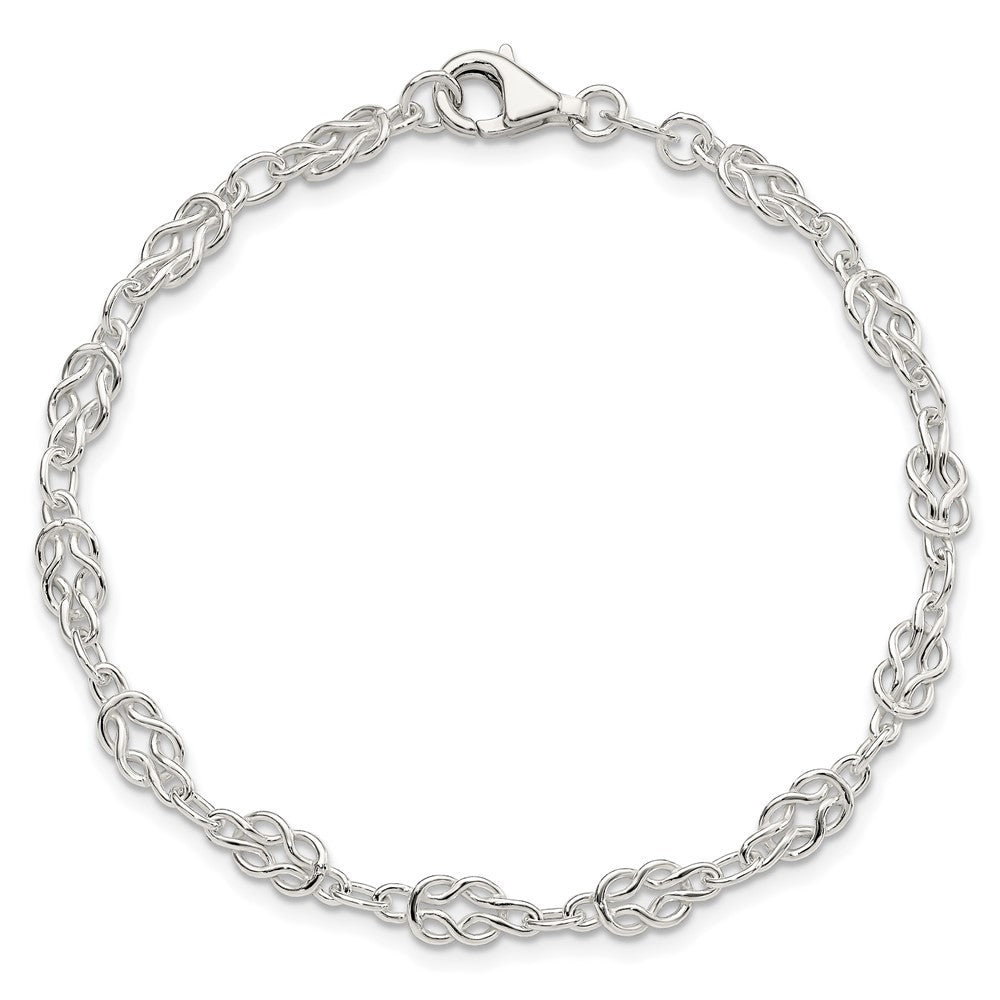 7.25 Inch Sterling Silver 4.5mm Herculean Knot Link Bracelet
