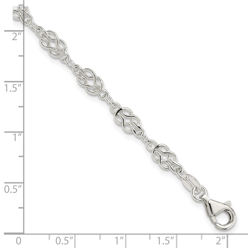 7.25 Inch Sterling Silver 4.5mm Herculean Knot Link Bracelet
