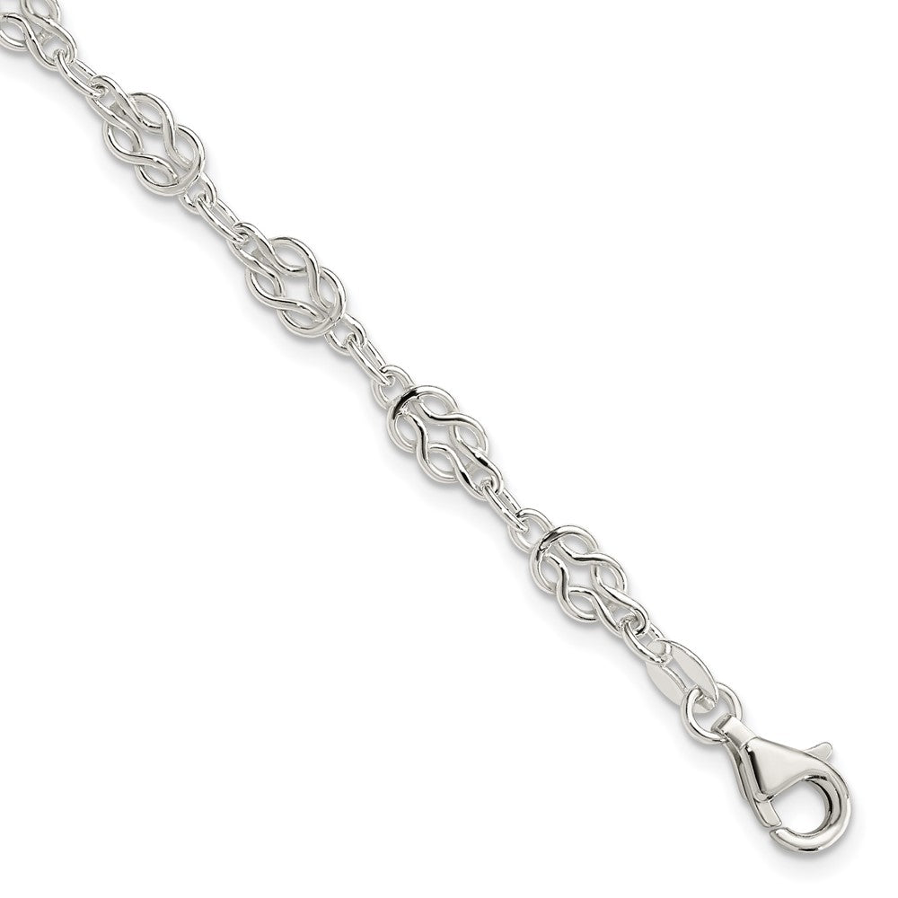 7.25 Inch Sterling Silver 4.5mm Herculean Knot Link Bracelet
