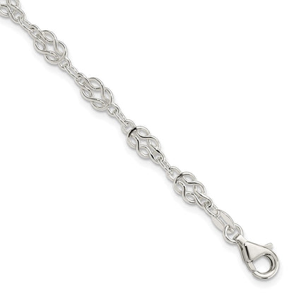 7.25 Inch Sterling Silver 4.5mm Herculean Knot Link Bracelet