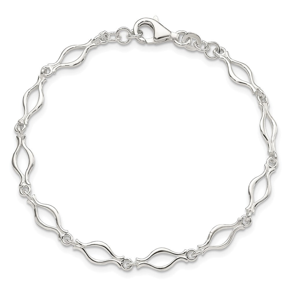 7.25 Inch Sterling Silver 5mm Fancy Link Bracelet