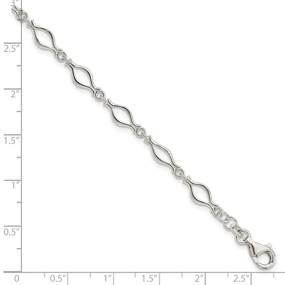 7.25 Inch Sterling Silver 5mm Fancy Link Bracelet