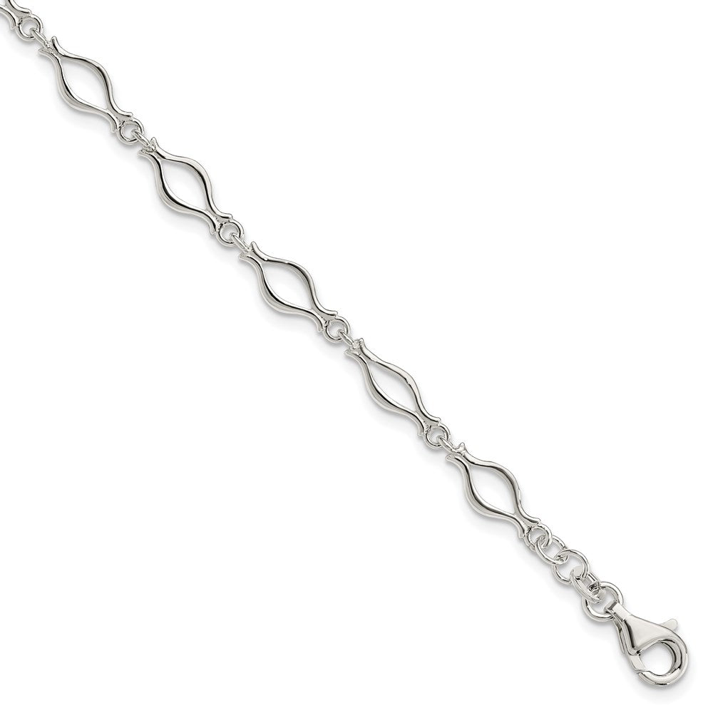 7.25 Inch Sterling Silver 5mm Fancy Link Bracelet