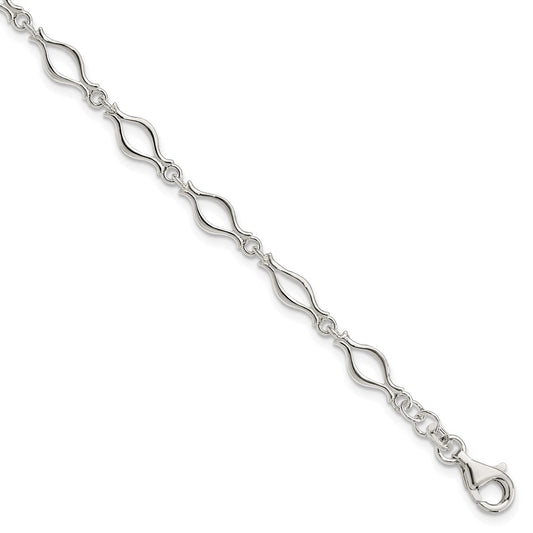 7.25 Inch Sterling Silver 5mm Fancy Link Bracelet