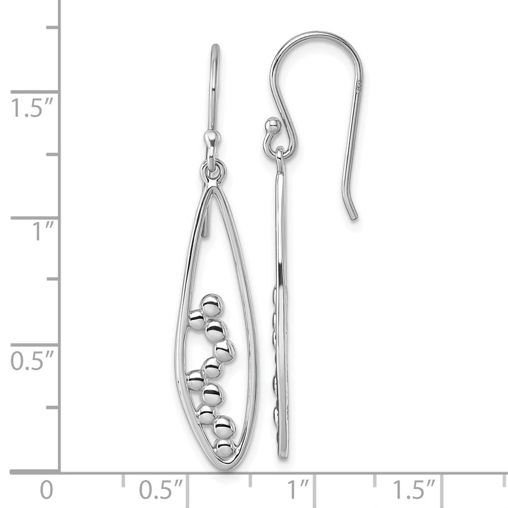 Sterling Silver Rhodium-Plated Polished Dangle Earrings