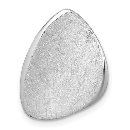 Sterling Silver Rhodium-Plated Scratch-Finish Fancy Chain Slide Pendant
