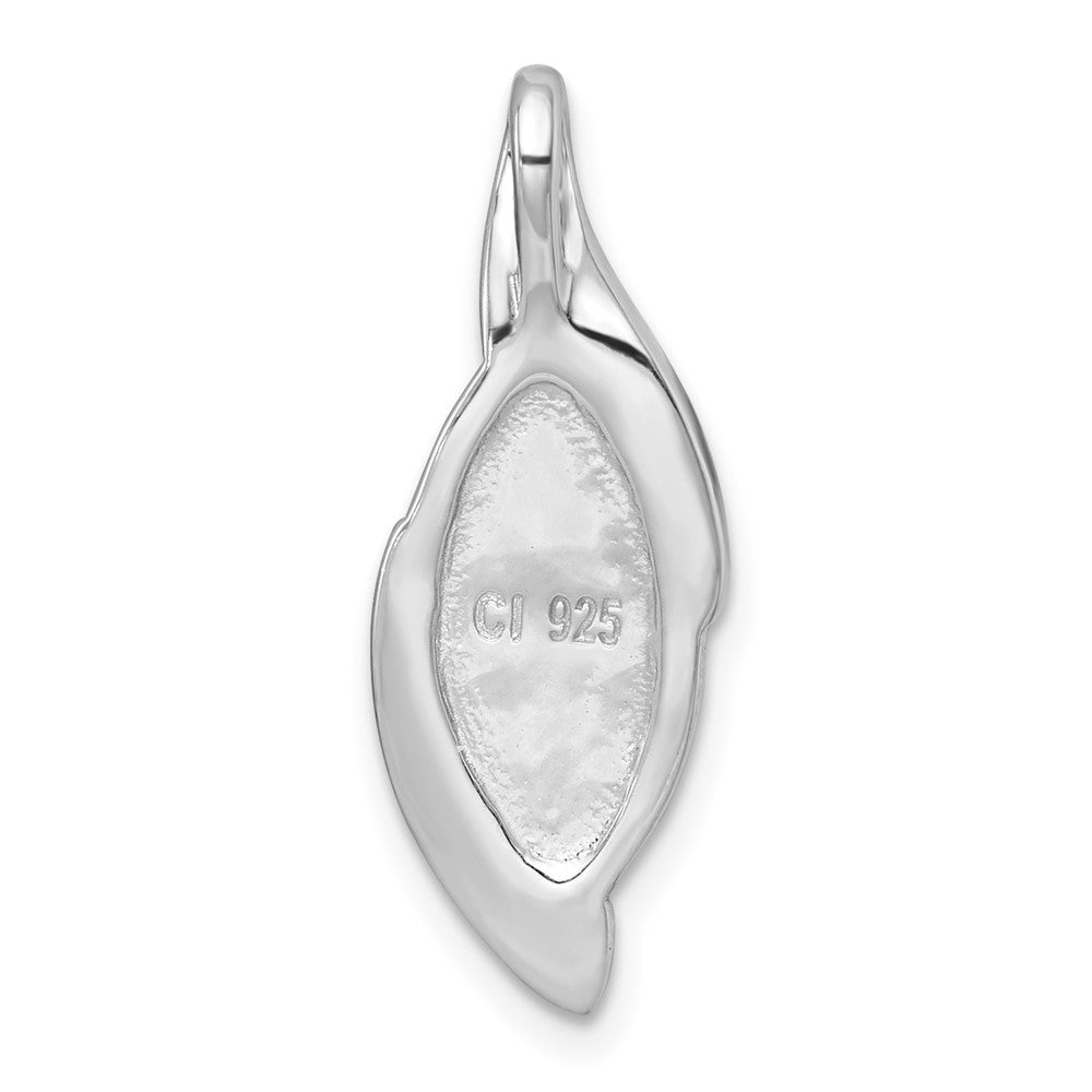 Sterling Silver Rhodium Plated Polished Fancy Kyanite Chain Slide Pendant