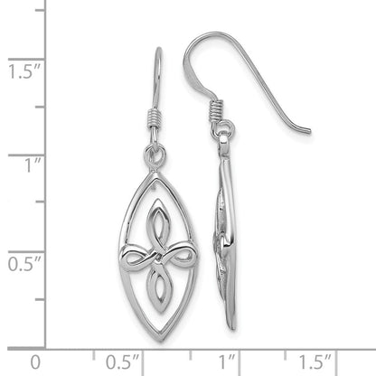 Sterling Silver Rhodium-Plated Polished Fancy Dangle Earrings