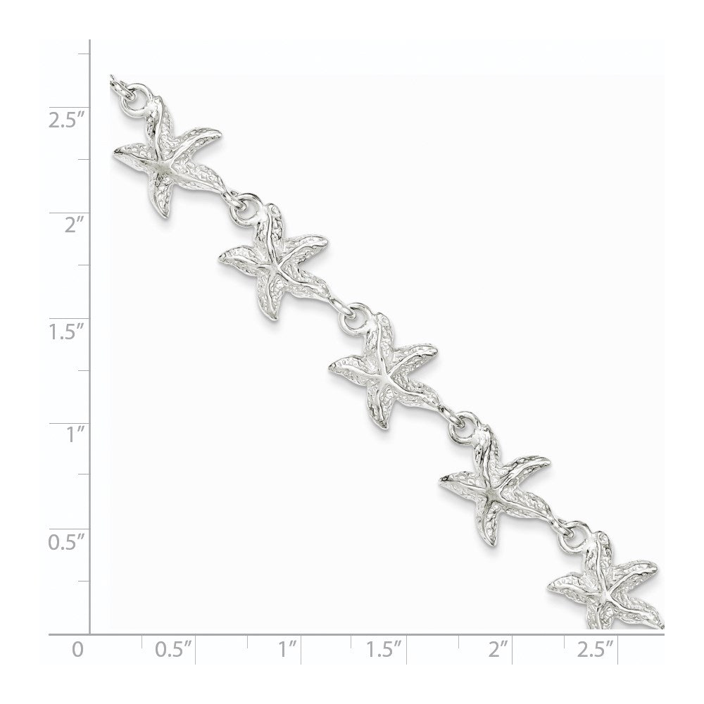 7 Inch Sterling Silver Starfish Bracelet