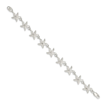 7 Inch Sterling Silver Starfish Bracelet