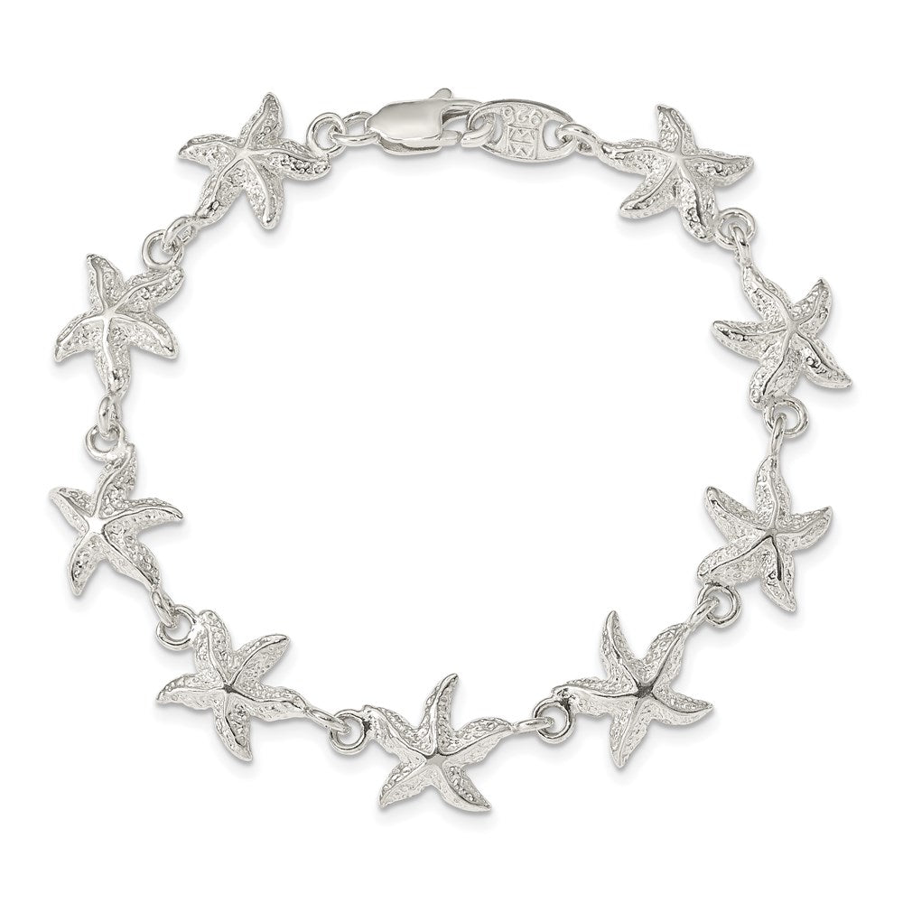 7 Inch Sterling Silver Starfish Bracelet