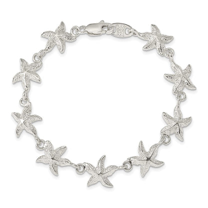 7 Inch Sterling Silver Starfish Bracelet