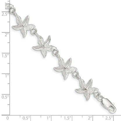7 Inch Sterling Silver Starfish Bracelet