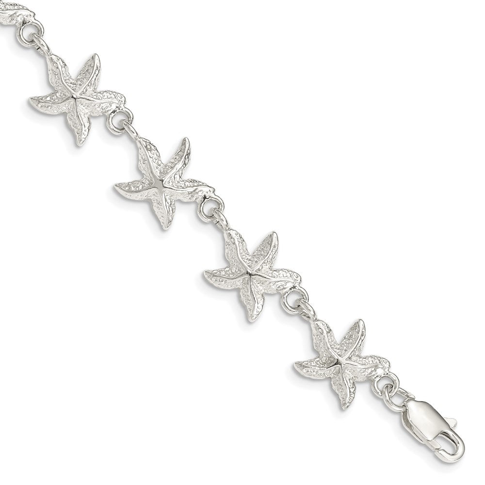 7 Inch Sterling Silver Starfish Bracelet