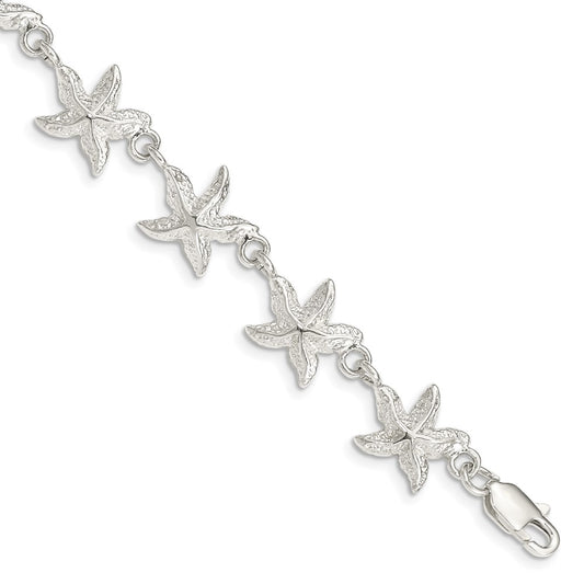 7 Inch Sterling Silver Starfish Bracelet