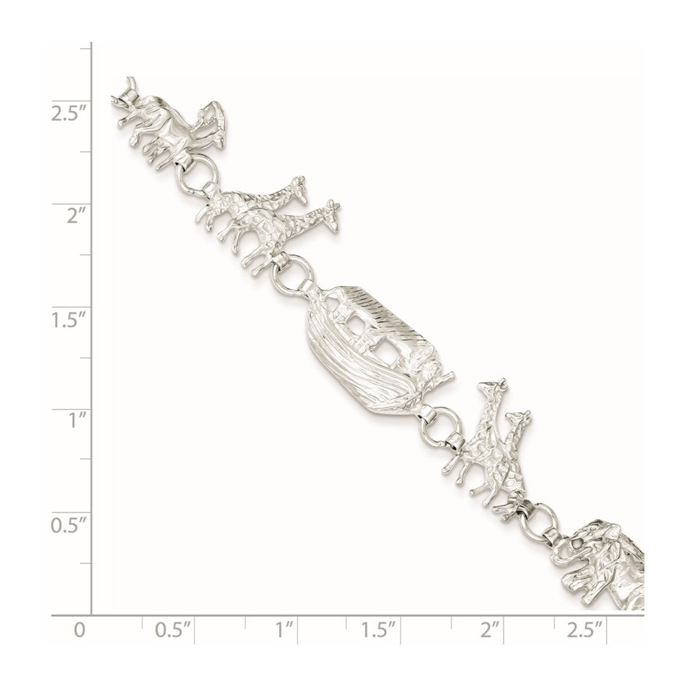 7 Inch Sterling Silver Noah'S Ark Bracelet