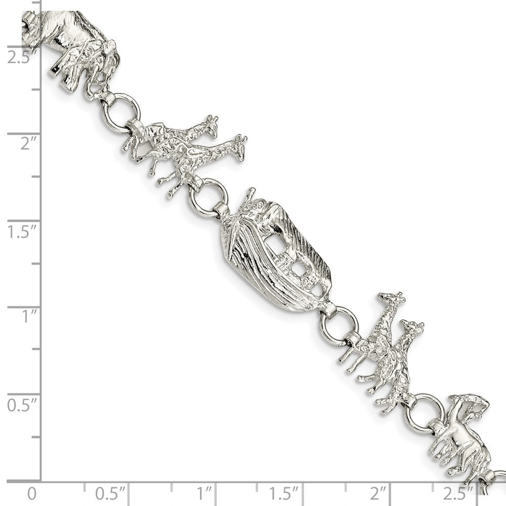 7 Inch Sterling Silver Noah'S Ark Bracelet