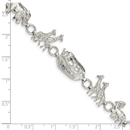 7 Inch Sterling Silver Noah'S Ark Bracelet