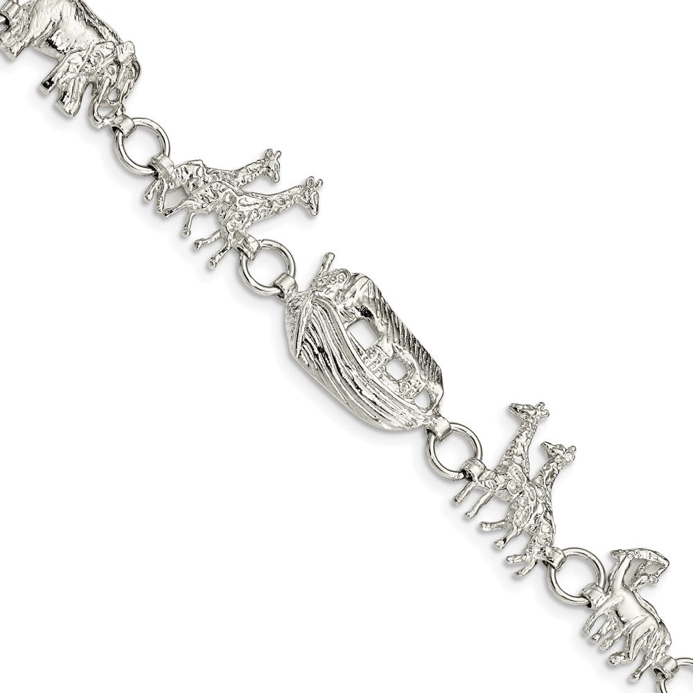 7 Inch Sterling Silver Noah'S Ark Bracelet