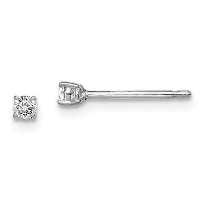 Sterling Silver Madi K Rhodium-Plated 2.5mm Round Cz Children'S Stud Earrings