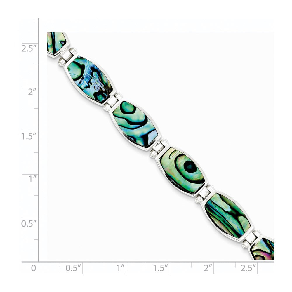7.25 Inch Sterling Silver Abalone Bracelet