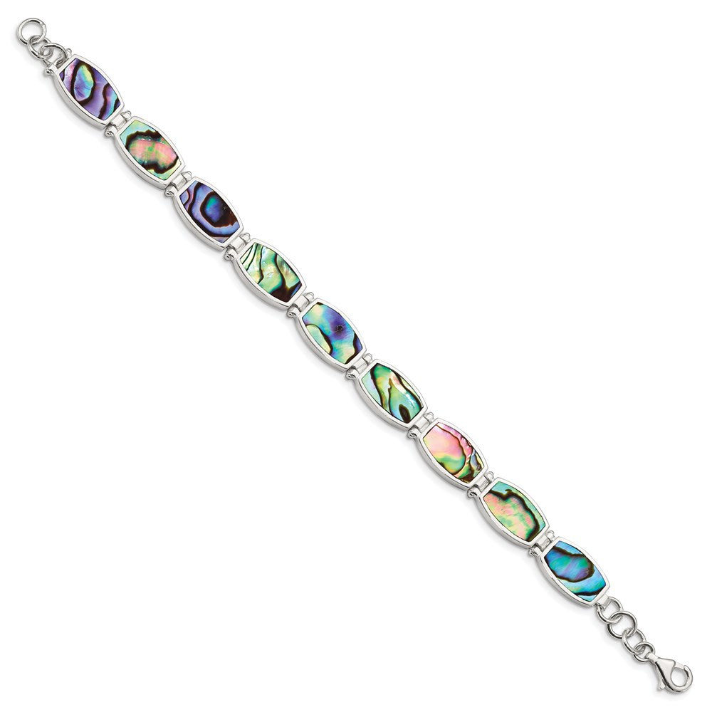 7.25 Inch Sterling Silver Abalone Bracelet