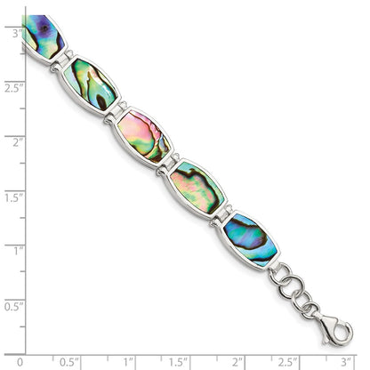 7.25 Inch Sterling Silver Abalone Bracelet