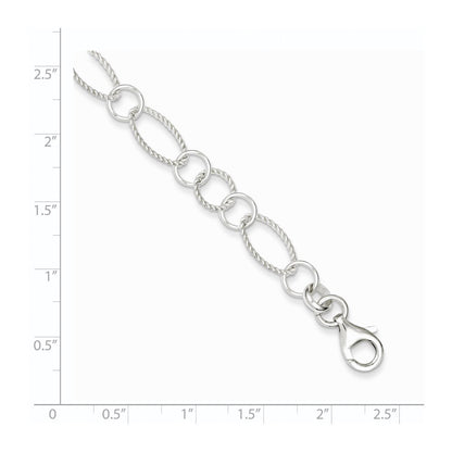 7.5 Inch Sterling Silver Fancy Link Bracelet
