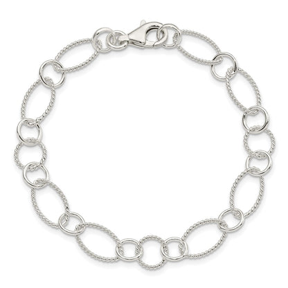 7.5 Inch Sterling Silver Fancy Link Bracelet