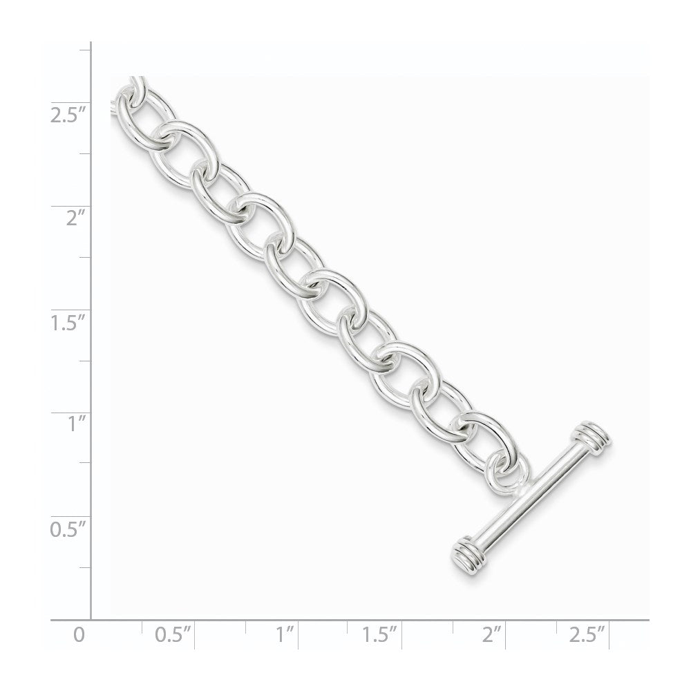 7.75 Inch Sterling Silver 7.75Inch Polished Fancy Link Toggle Bracelet