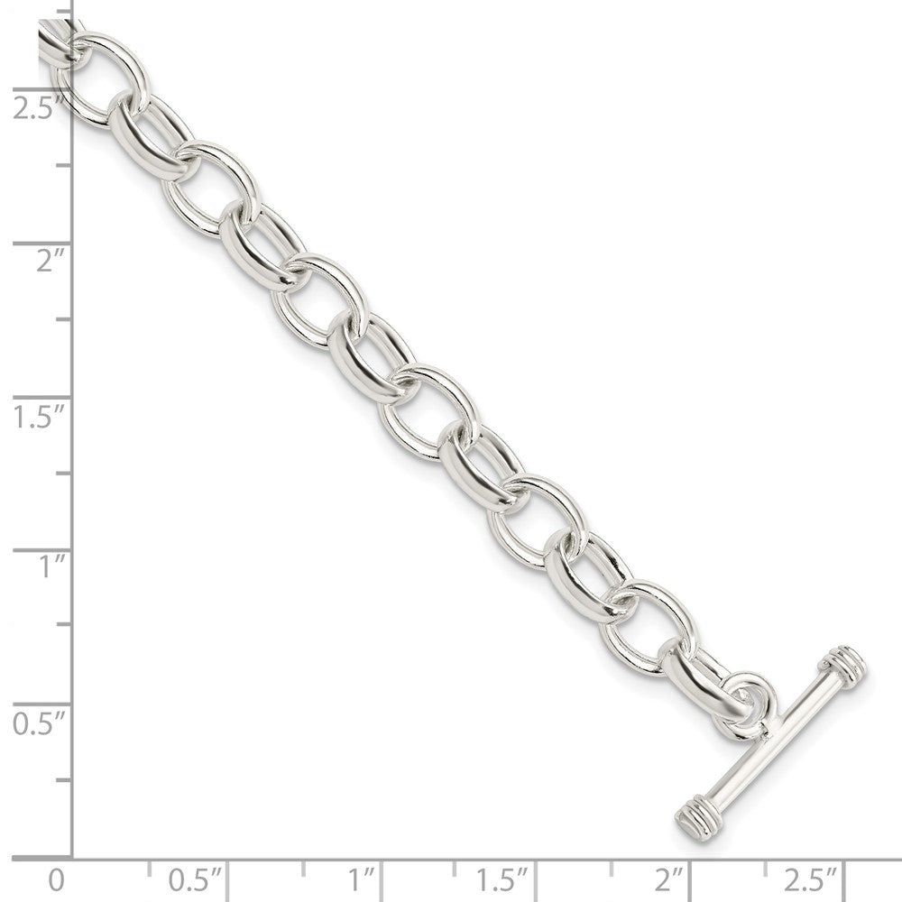 7.75 Inch Sterling Silver 7.75Inch Polished Fancy Link Toggle Bracelet