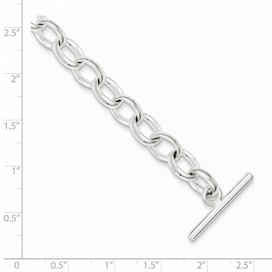 7.75 Inch Sterling Silver 7.75Inch Polished Fancy Link Toggle Bracelet
