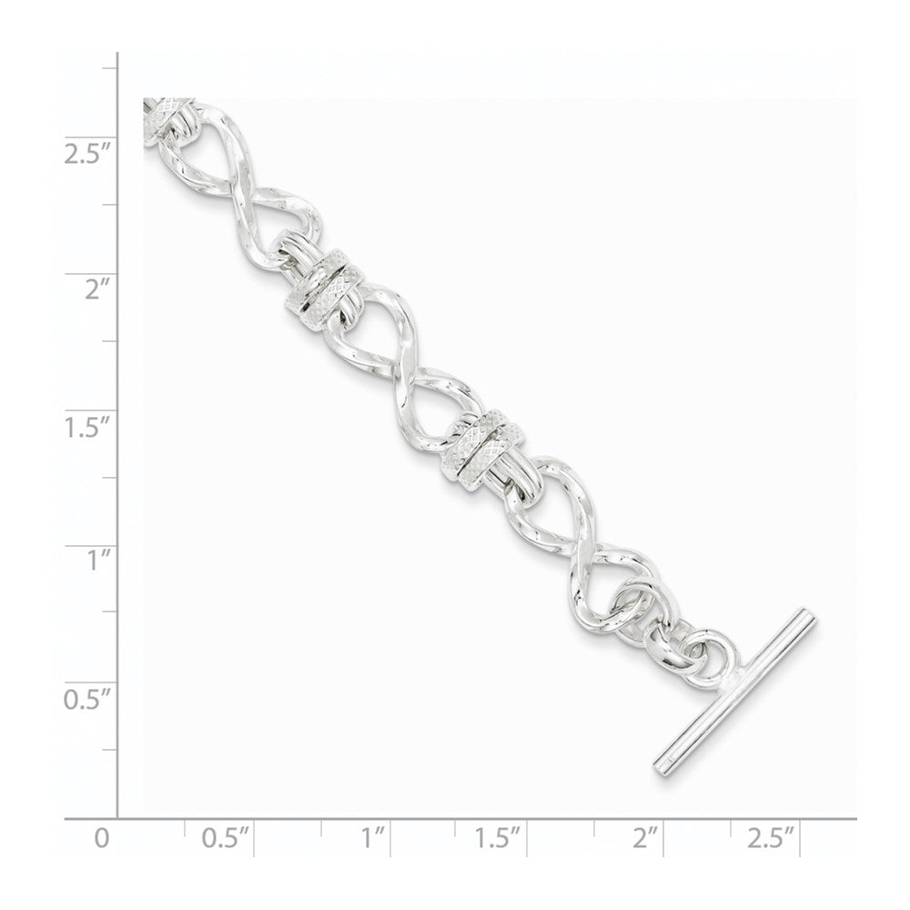 7.75 Inch Sterling Silver 7.75Inch Polished Fancy Link Toggle Bracelet
