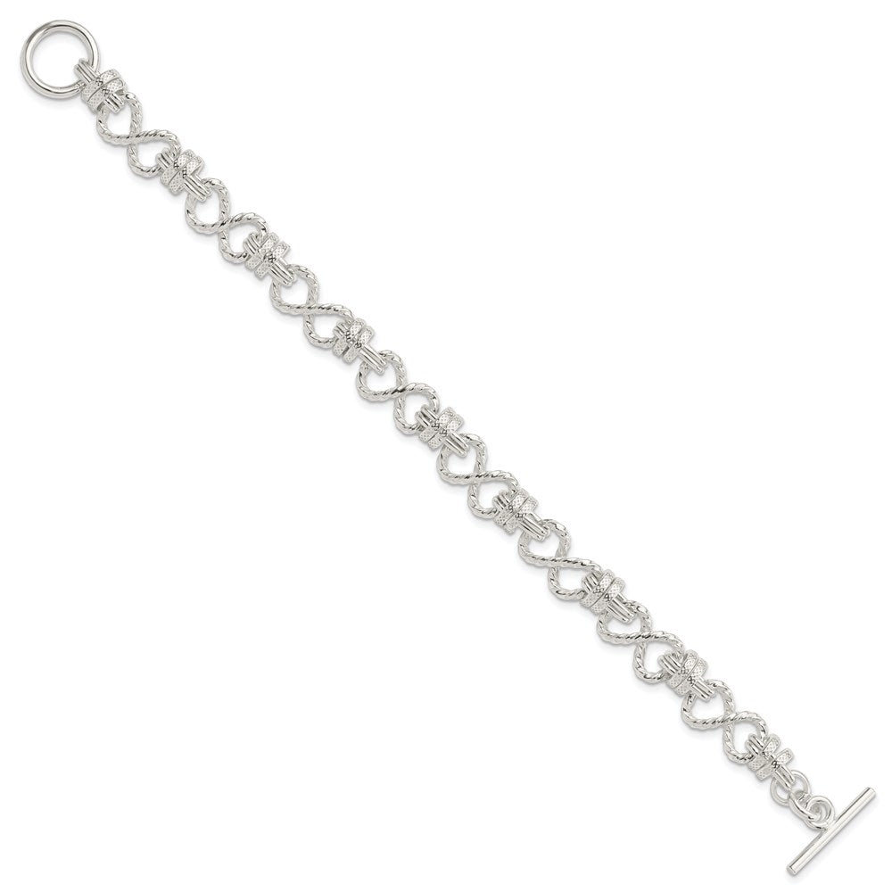 7.75 Inch Sterling Silver 7.75Inch Polished Fancy Link Toggle Bracelet