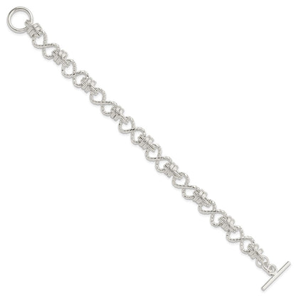 7.75 Inch Sterling Silver 7.75Inch Polished Fancy Link Toggle Bracelet