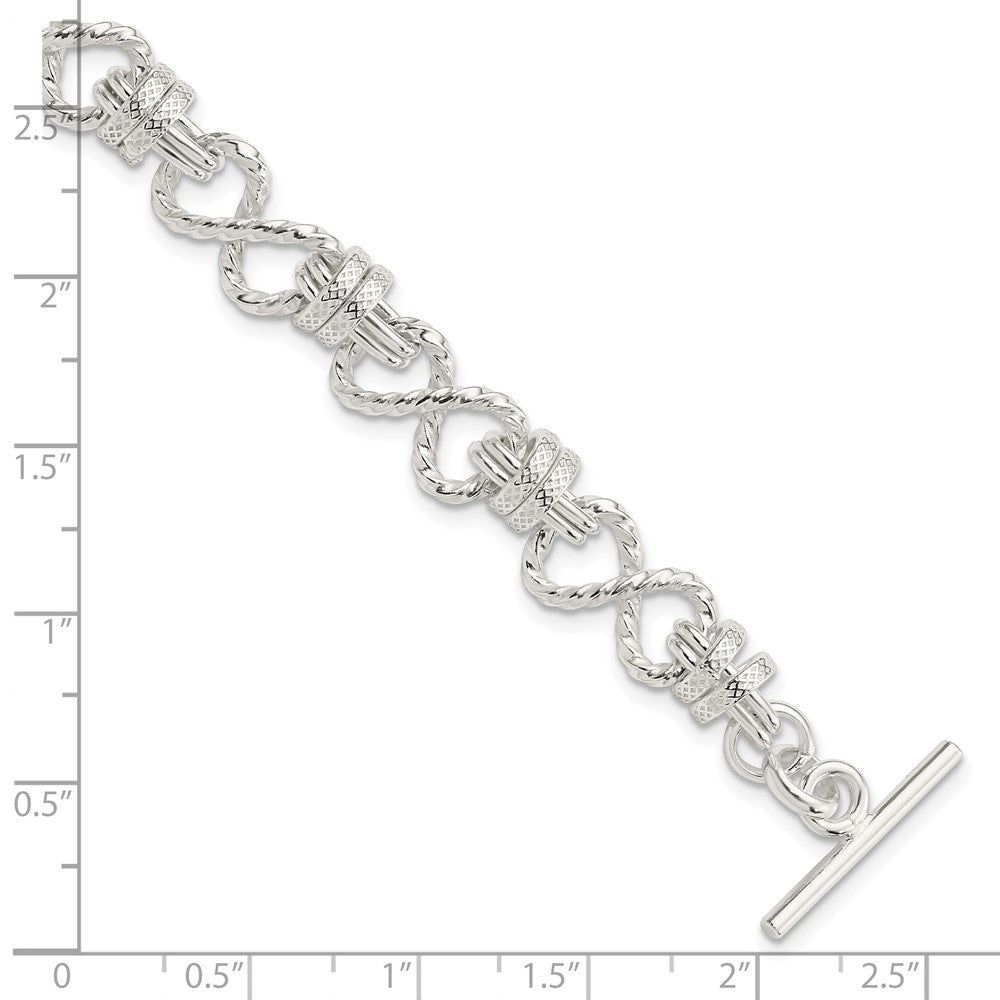 7.75 Inch Sterling Silver 7.75Inch Polished Fancy Link Toggle Bracelet